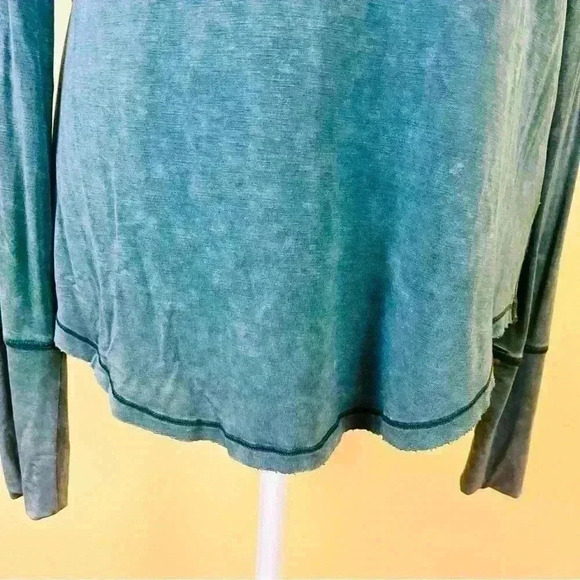 We The Free Green Heathered Off Shoulder Rayon Long Sleeve Super Soft Size M - Picture 5 of 11